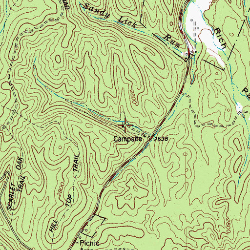 Topographic Map of Seven Mile Campground, WV