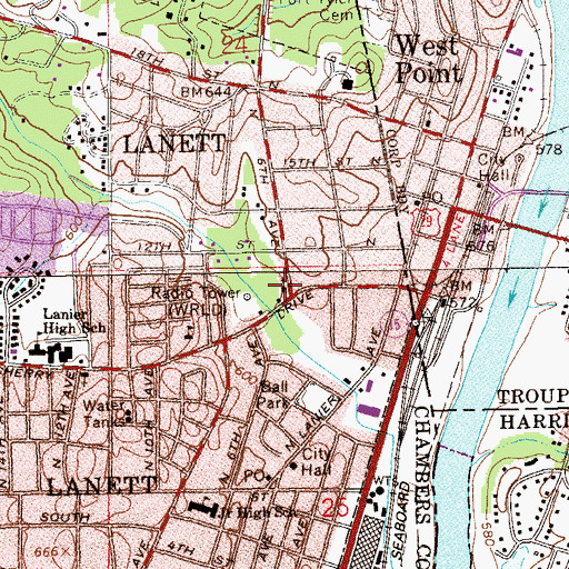 Topographic Map of Goodsell United Methodist Church, AL