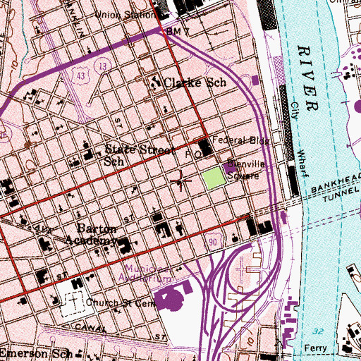 Topographic Map of Saint Francis Street United Methodist Church, AL
