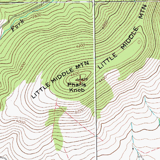 Topographic Map of Pharis Knob, WV