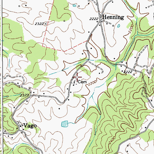 Topographic Map of Henning School (historical), WV