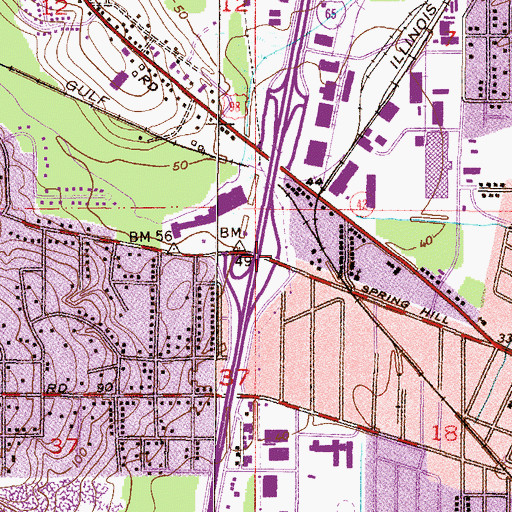 Topographic Map of Interchange 5A, AL