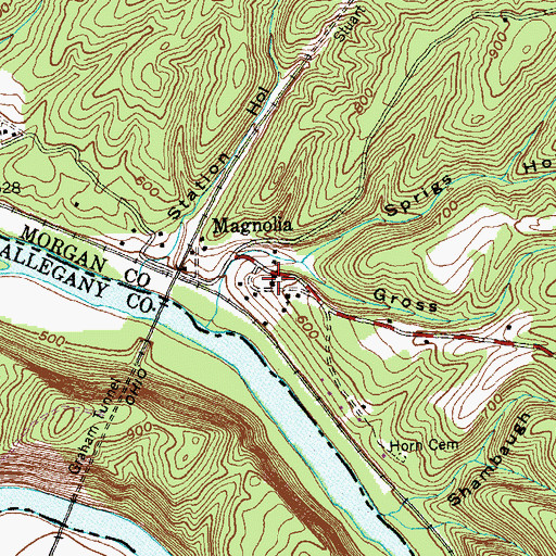 Topographic Map of Magnolia School (historical), WV