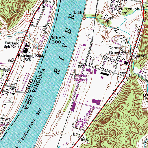 Topographic Map of Robert Newlon Field, WV