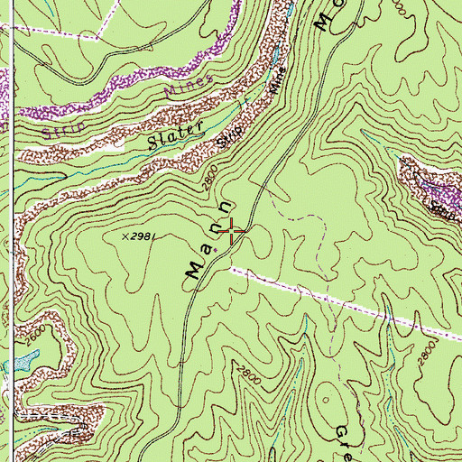 Topographic Map of WVPB-FM (Beckley), WV