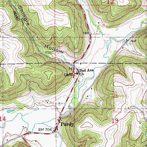 Topographic Map of Bad Axe Lutheran Church, WI