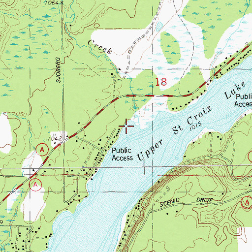 Topographic Map of Beebe Creek, WI