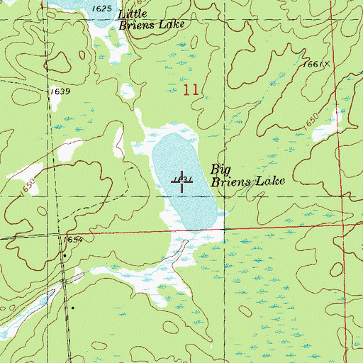 Topographic Map of Big Briens Lake, WI