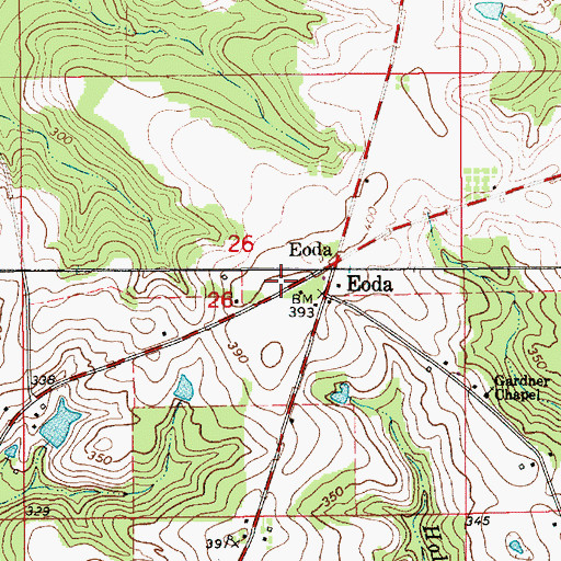 Topographic Map of Eoda, AL