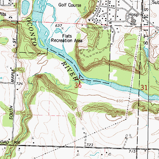 Topographic Map of Coopman Creek, WI