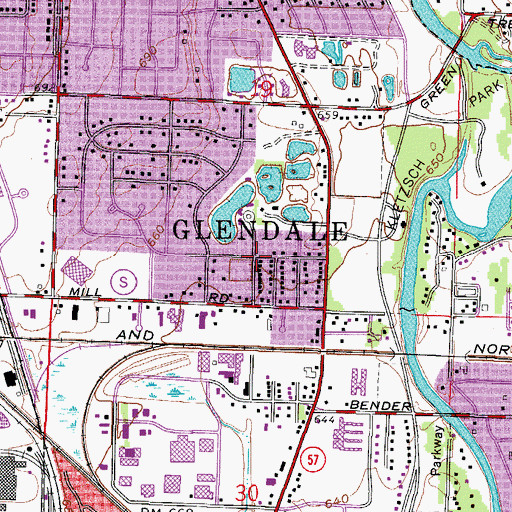 Topographic Map of Glendale, WI