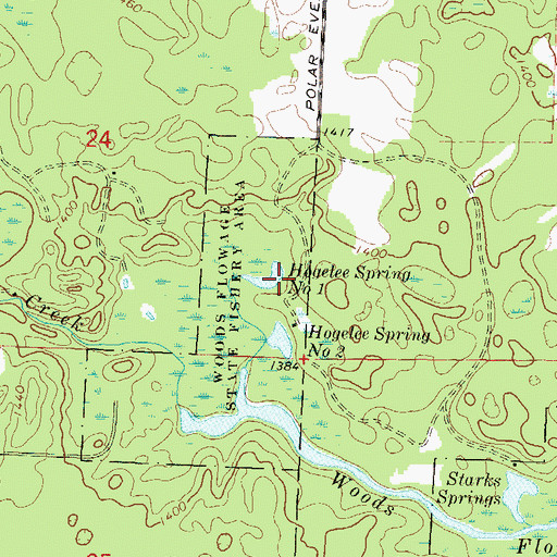 Topographic Map of Hogelee Spring Number One, WI