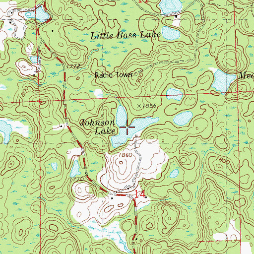 Topographic Map of Johnson Lake, WI