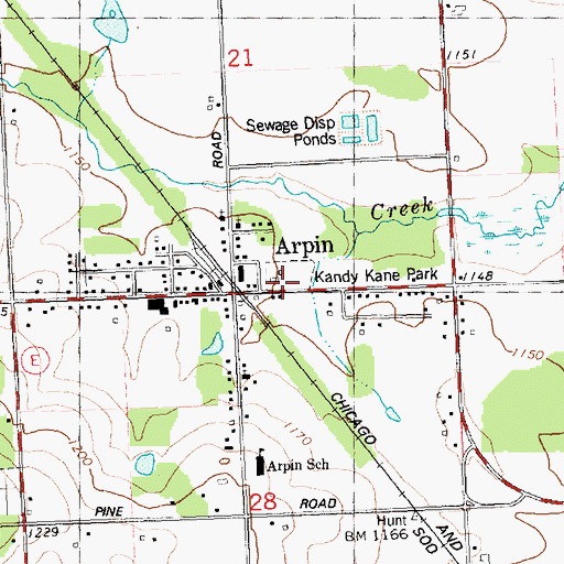 Topographic Map of Kandy Kane Park, WI