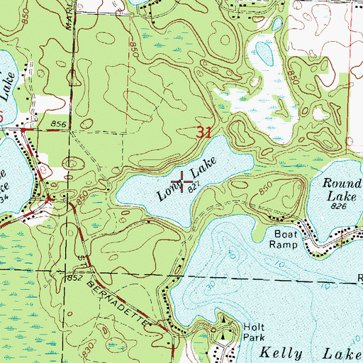 Topographic Map of Long Lake, WI