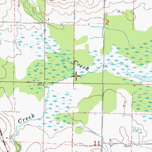 Topographic Map of Magdanz Creek, WI