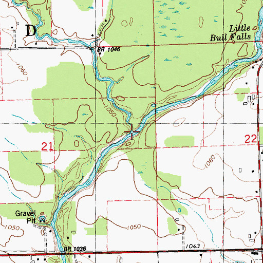 Topographic Map of Rocky Creek, WI