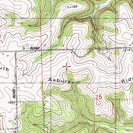 Topographic Map of South Asbury Ridge, WI