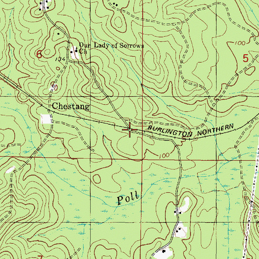 Topographic Map of Little Chestang Cemetery, AL