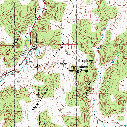 Topographic Map of Wanless Ridge, WI
