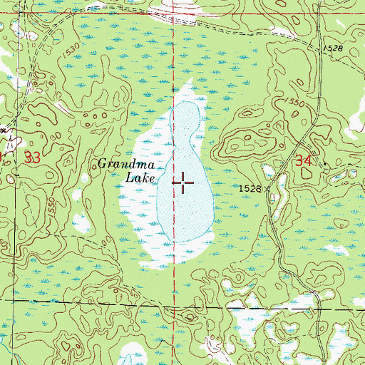 Topographic Map of Grandma Lake, WI