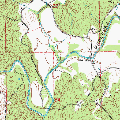 Topographic Map of Finikochika Creek, AL