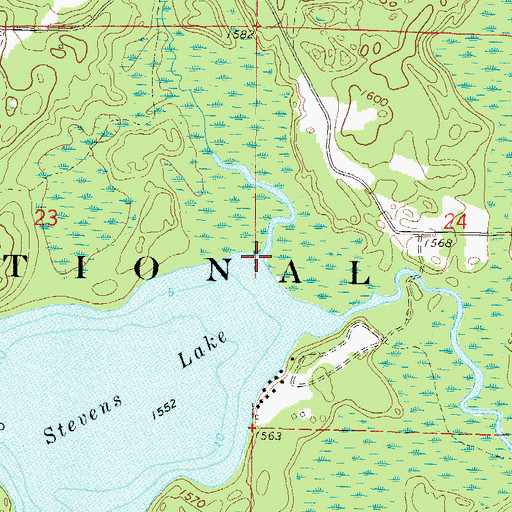Topographic Map of Lilypad Creek, WI