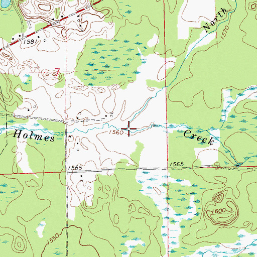 Topographic Map of North Branch Holmes Creek, WI