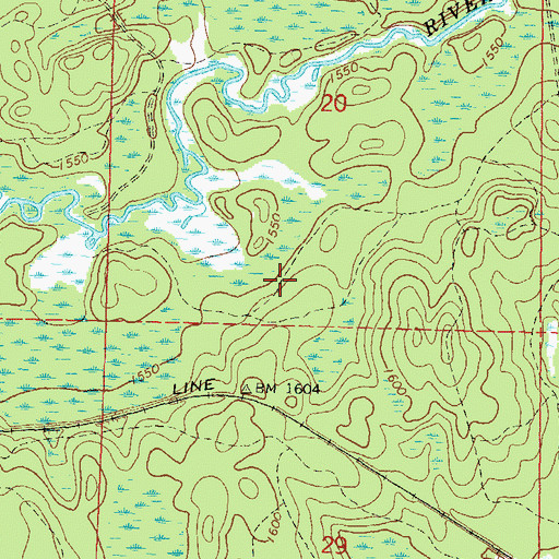 Topographic Map of Forest County, WI