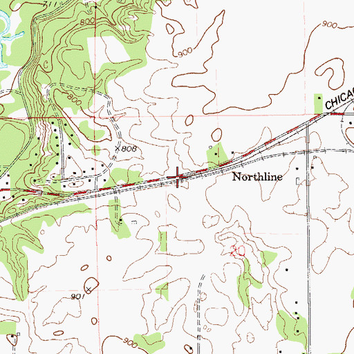 Topographic Map of Northline, WI