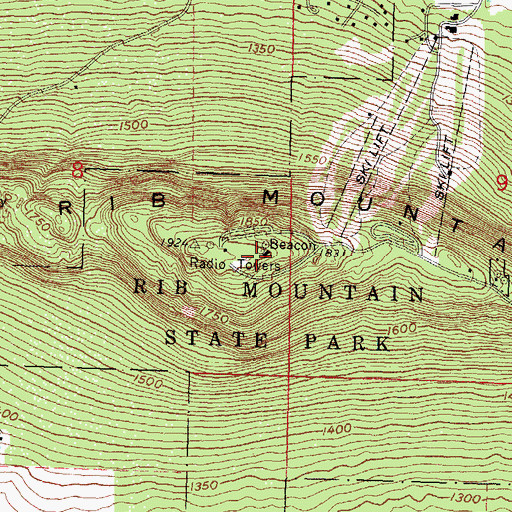Topographic Map of WIFC-FM (Wausau), WI