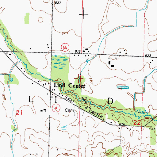 Topographic Map of Town of Lind, WI