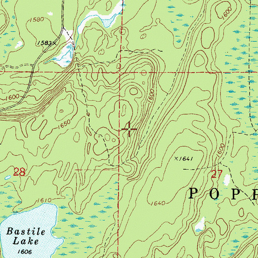 Topographic Map of Town of Popple River, WI