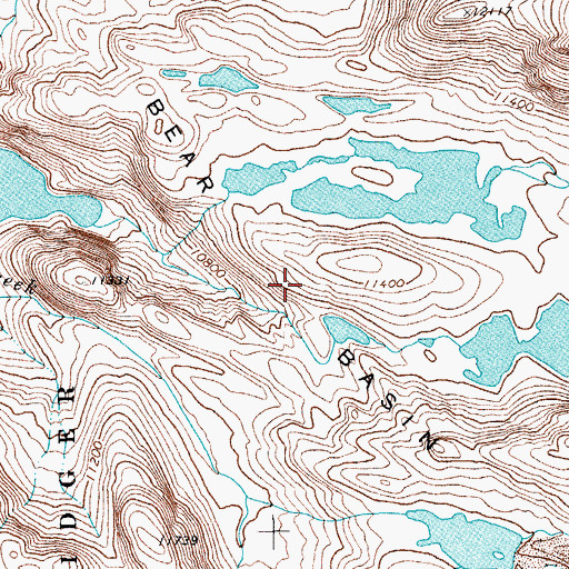 Topographic Map of Bear Basin, WY