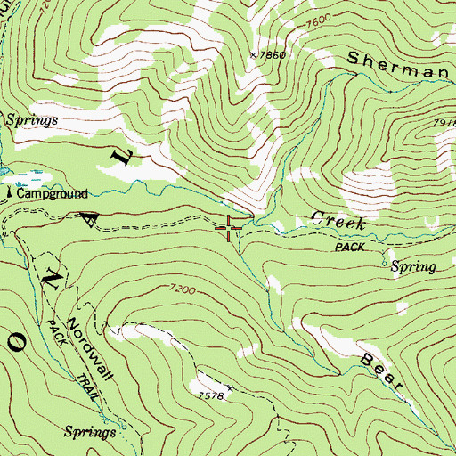 Topographic Map of Bear Canyon, WY