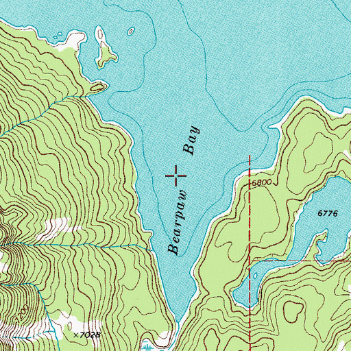 Topographic Map of Bearpaw Bay, WY