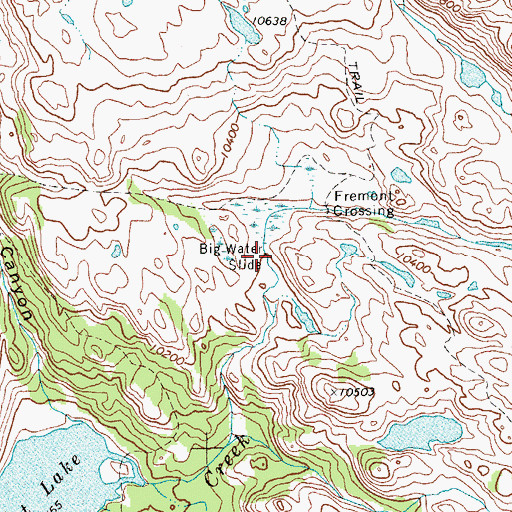 Topographic Map of Big Water Slide, WY
