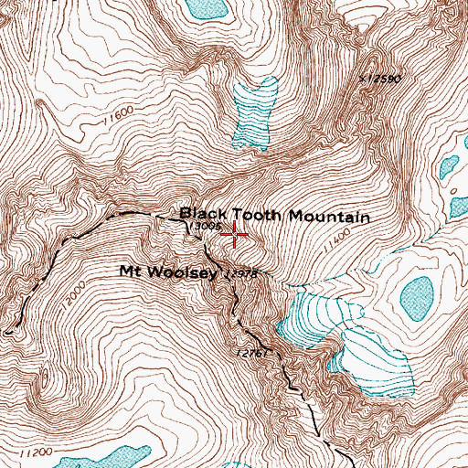 Topographic Map of Black Tooth Mountain, WY