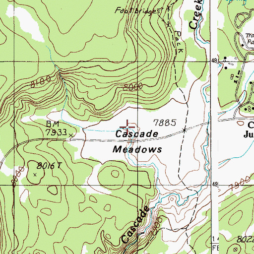 Topographic Map of Cascade Meadows, WY