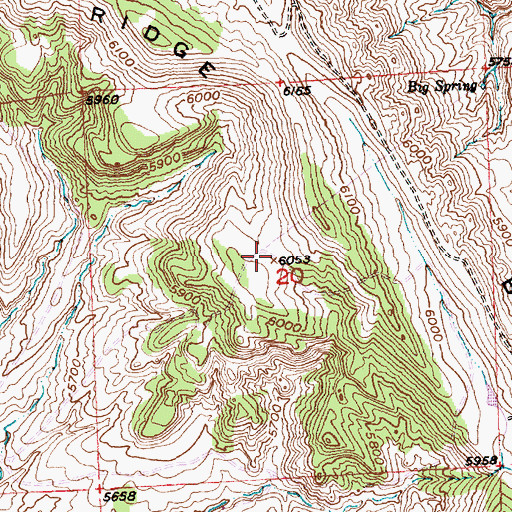 Topographic Map of Cedar Ridge, WY