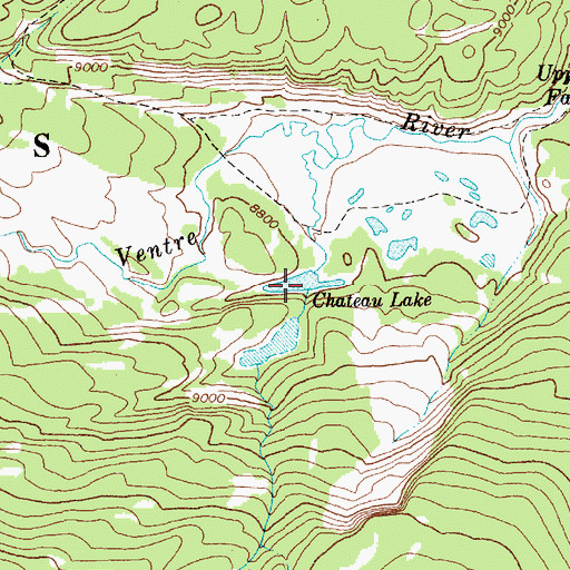 Topographic Map of Chateau Lake, WY