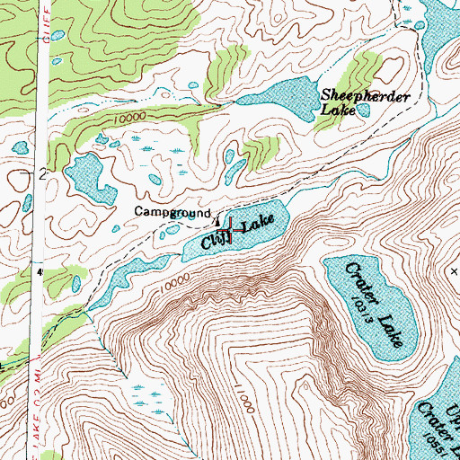 Topographic Map of Cliff Lake, WY
