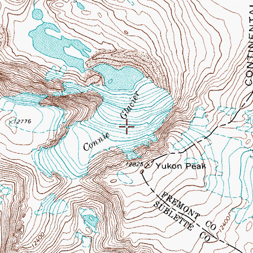 Topographic Map of Connie Glacier, WY