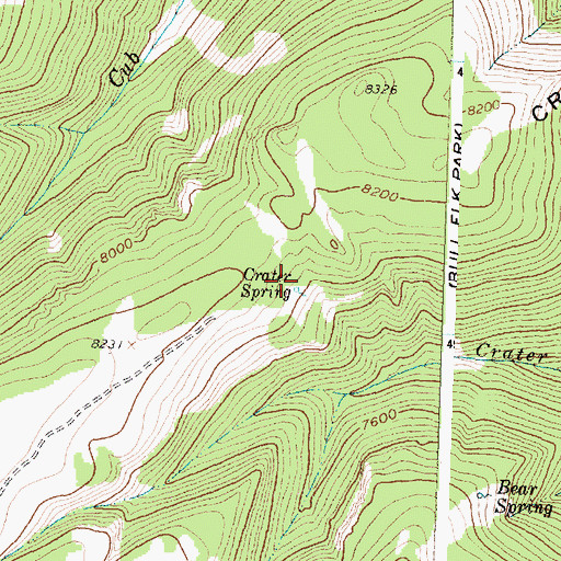 Topographic Map of Crater Spring, WY
