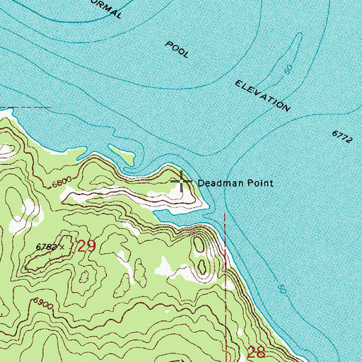 Topographic Map of Deadman Point, WY