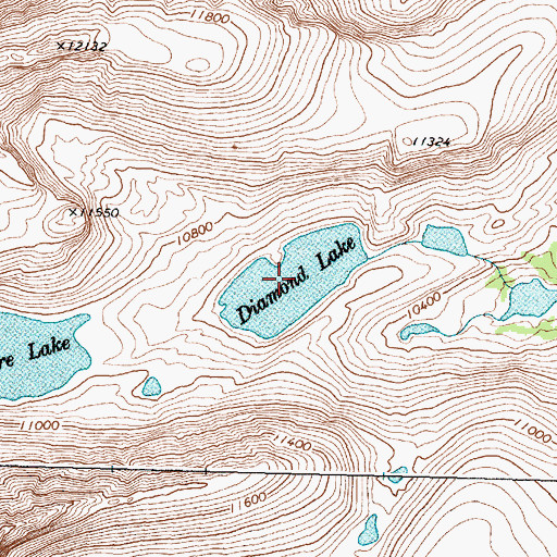 Topographic Map of Diamond Lake, WY