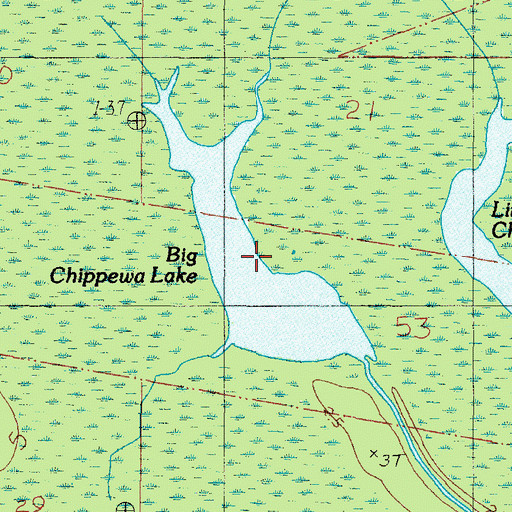 Topographic Map of Big Chippewa Lake, AL