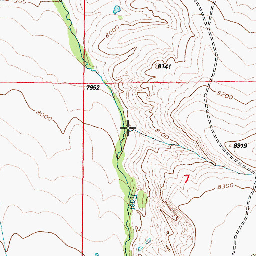 Topographic Map of East Fork, WY