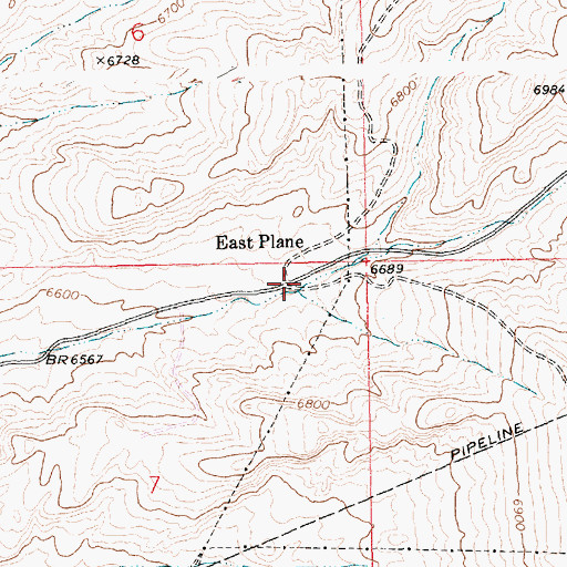 Topographic Map of East Plane, WY