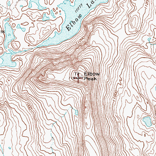 Topographic Map of Elbow Peak, WY